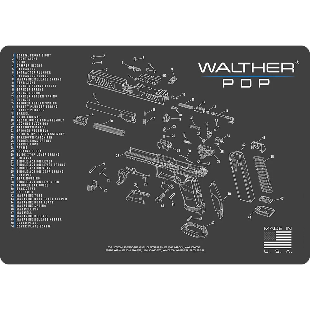 TekMat Original Gun Cleaning Mat – 17″ X 11″ – Walther PDP