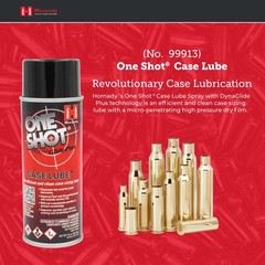 Hornady One Shot Case Lube, 10 oz / 14 fl – Aerosol Dry 14fl oz, Silver