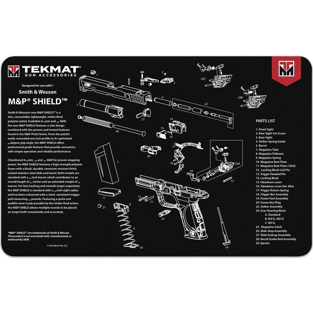 TekMat Original Gun Cleaning Mat – 17″ X 11″ – Smith & Wesson Shield