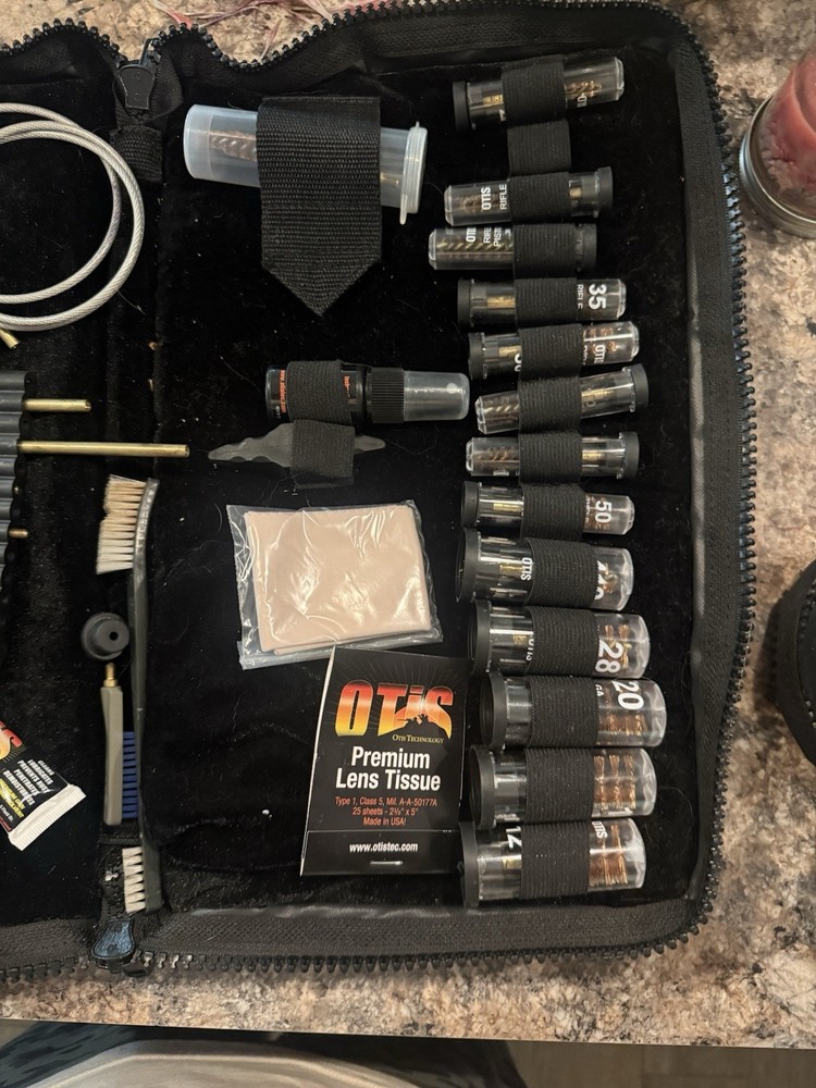 Otis Gun Cleaning Kit w/ Black Case, Bore Brush & Cloth .12 .20 .28 .35 .50