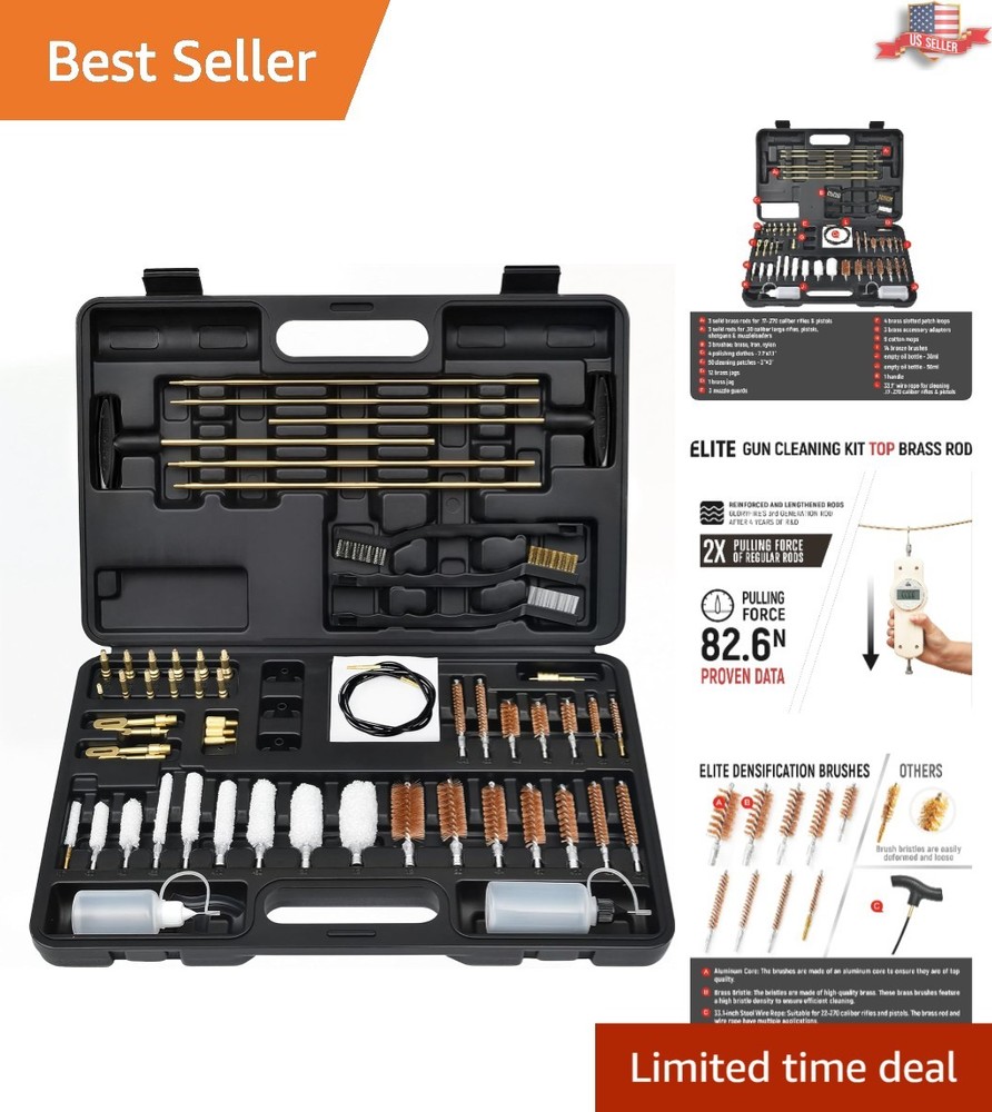 Gun Cleaning Kit with Organized Accessories for Pistol & Shotgun Care