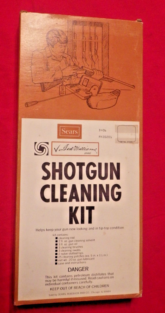 VINTAGE SEARS, TED WILLIAMS SHOTGUN CLEANING KIT, NEW UNUSED!! MFG 1977
