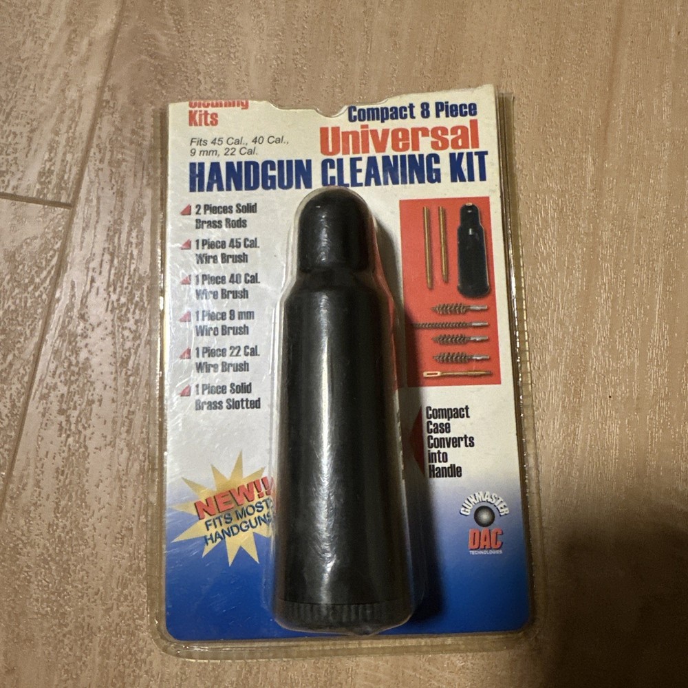 DAC Universal Handgun Cleaning Kit 45 40 22 9MM HGC2459 package tear but sealed