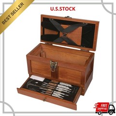 NEW 25-Piece Universal Wood Gun Cleaning Tool Chest .22 Caliber and Up Multi Siz