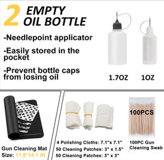 Universal Gun Cleaning Kit with Mat & Case, Brass Jags, Rods, All Calibers