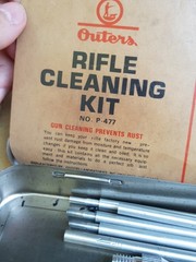 Vintage Outers Rifle Cleaning Kit #477 .22 Cal Original Packaging Red Metal Box
