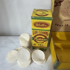 Vintage 50’s Erwin Weller Co. Gun Cleaning Kit Sioux City USA Yellow 4 Boxes