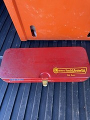 Vintage Outers Gunslick Rifle Cleaning Kit No. 479 38 Cal. In Red Metal Box