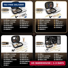 GLORYFIRE Universal Gun Cleaning Kit Fits .22 .357/9mm .38 .40 .45 Cal Handguns