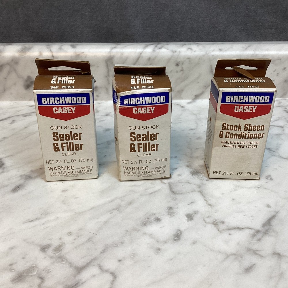 Bundle Birchwood Casey Sealer & Filler x2, Stock Sheen & Conditioner – 2.5 oz