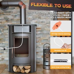 Chimney Sweep Kit, Chimney Cleaning Kit with 8 Flexible White Chimney 26 Feet