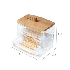 Cotton Swab Storage Box Double Head Buds Container Transparent Square Organize
