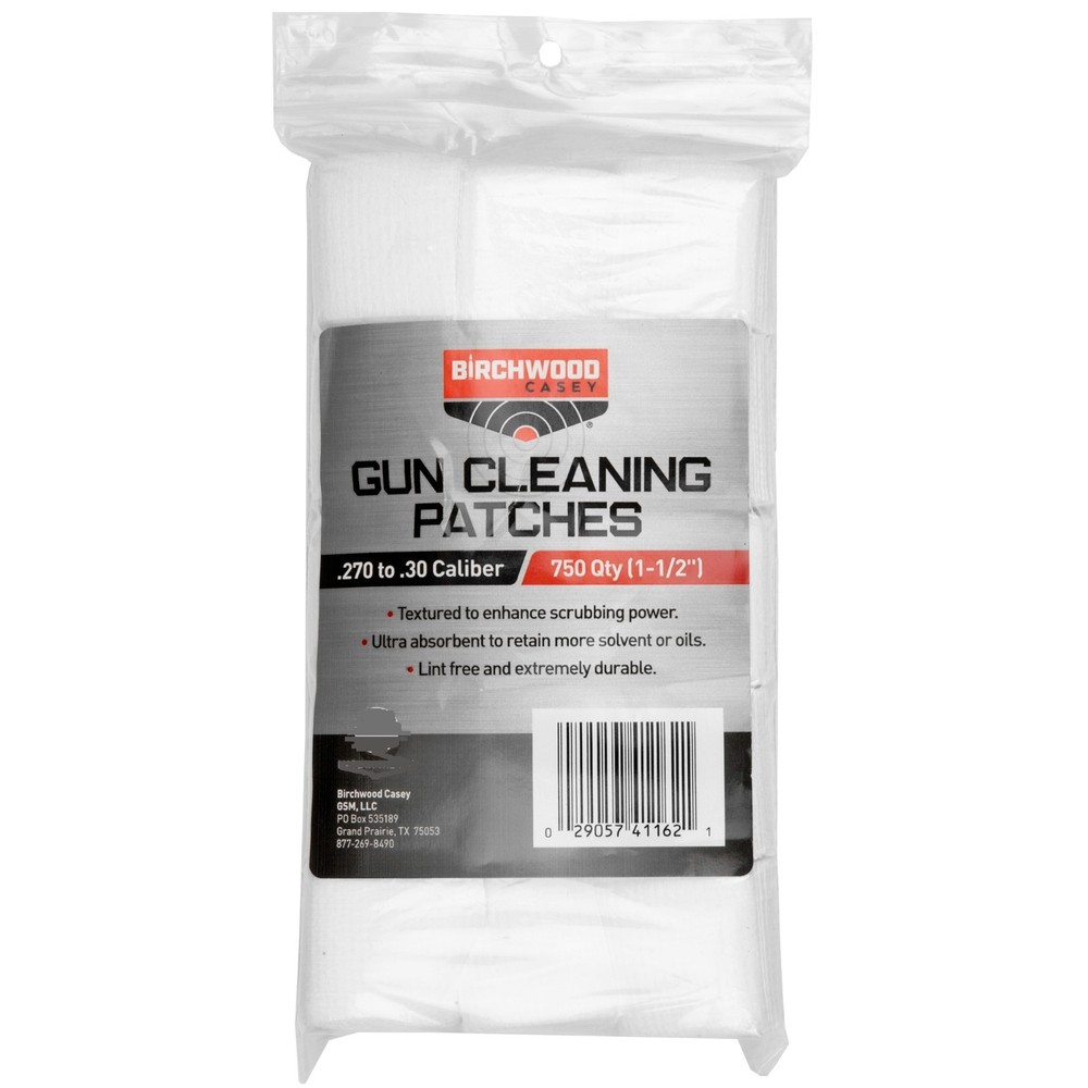 Birchwood Casey, Cleaning Patches, 1 1/2″, .270-.30 Caliber, 750 Patches – 41162
