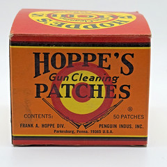 Vintage Hoppe’s No 5 Cleaning Patches With Original Box, 12-16 Gauge 1976