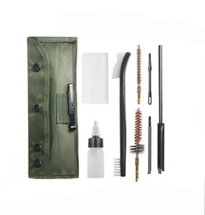 5.56 NATO Gun Cleaning Kit 8-Piece Set Military Green Pouch with Rods, Brushes
