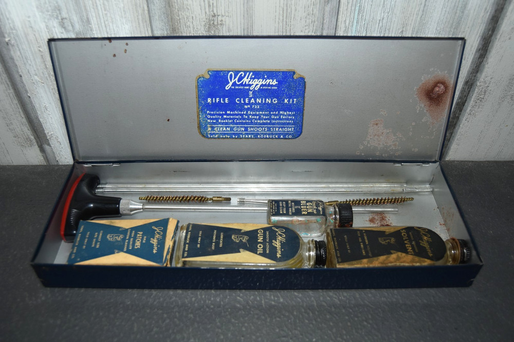 Vintage Original JC Higgins .22 Rifle Gun Cleaning Kit No 723 Sears Roebuck Co