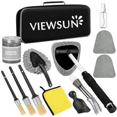 Windshield Cleaner Tool – 13 Pcs Car Interior Cleaning Kit – Grey Detailing