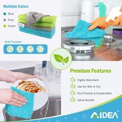 Aidea Microfiber Cleaning Cloth-50Pk Soft Microfiber Towels For Cars Absorbent