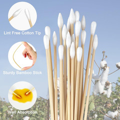 200/400 Pcs Gun Cleaning Swabs with Double Pointed Tips, 6 Inch Sturdy Bamboo St