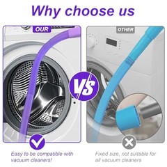 Upgraded Dryer Vent Cleaner Kit: Universal Vacuum Hose Attachment for Purple