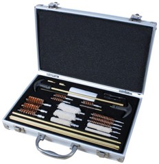 Deluxe Gun Cleaning Kit & Aluminum Carry Case, Universal Pistol Rifle Shotgun