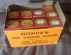 VTG NOS HOPPES Gun Cleaning Patches Store Display Lot of 9 full boxes (900)