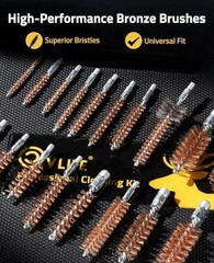 Rifle Cleaning Kit – Gun Cleaning Set with Rods, Jags, Brushes & Mops for .17 to