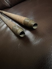 2- 3 Piece Vintage Large Bore Shotgun Gun Cleaning Rods Wood Wooden Brass