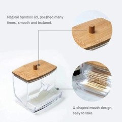 Cotton Swab Storage Box Double Head Buds Container Transparent Square Organize
