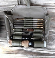Vintage Swiss Military Gun Rifle Pistol Tool roll up Cleaning Kit army surplus