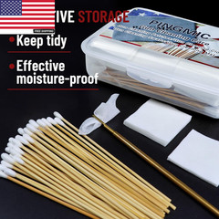 Gun Cleaning Supplies – Gun Cleaning Patches and Long Cotton Swabs Set, 6″ Cotto
