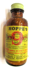 Old Empty Vintage Hoppes No 9 Nitro Powder Solvent Bore Cleaner 4″ Brown Bottle
