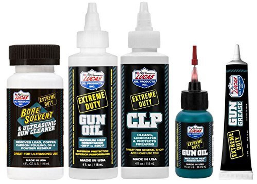 Lucas Extreme Duty 4oz Bore Solvent, Gun Oil, CLP & 1oz Needle Oiler, Grease …