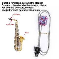 Bore Snake Brush Flexible Mouthpiece Cleaner For Saxophone Instrument Cleaning