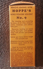 VINTAGE Hoppe’s Nitro Powder Solvent #9 Original (Empty) Bottle and Packaging