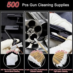 Gun Cleaning Supplies – Lint Free Gun Cleaning – 2×2” Patches and 6”Gun White