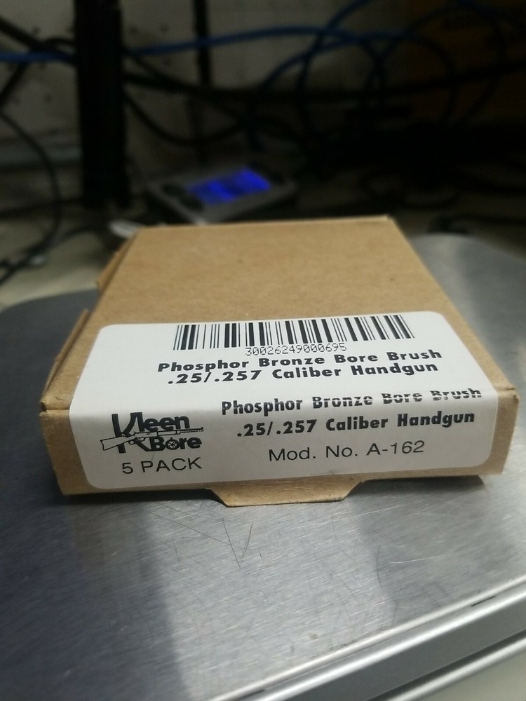 Box of 5 Kleen Bore Phosphor Bronze Bore Cleaning Brush .25/.257 caliber handgun