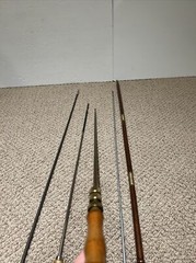 Lot Of 5 Gun Shotgun Wooden Handled Brass Steel Long Cleaning Rods