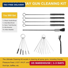Paint Gun Cleaning Kit Airbrush Cleaner Brushes Needles Spray Gun Tool