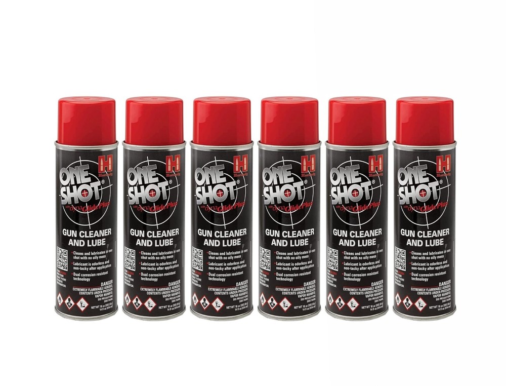 6 Pack Hornady One Shot Gun Cleaner and Case Lube, 10 oz – Aerosol Dry Lube