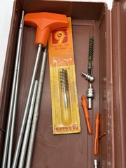 Vintage Hoppe’s Gun Cleaning Kit in a Brown Case Collectable