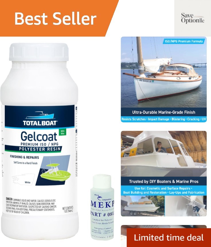 Marine Gelcoat for Boat Building, Repair and Composite Coatings White, Quart …