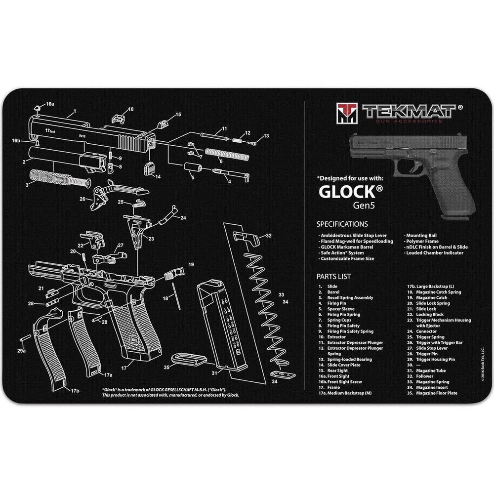 TekMat Ultra Premium Gun Cleaning Mat – 20″ X 15″ – Glock Gen 5