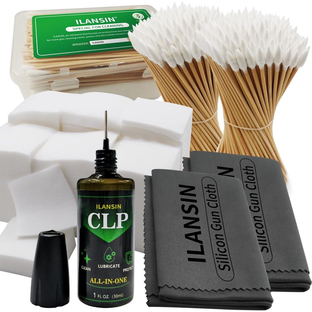 1oz 180mmx110mmx90mm, 1000Patches+ 200Pointed Swabs+ 2 Gun Cloths+ CLP