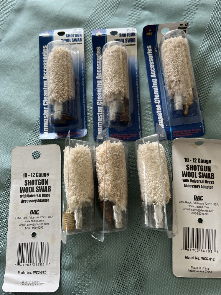 Lot 8 Shotgun Wool Cleaning Swab Brushes for 10 – 12 Ga Shotgun DAC