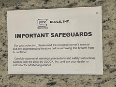 NEW Sealed Original Glock OEM Instruction Manual with warranty card all models