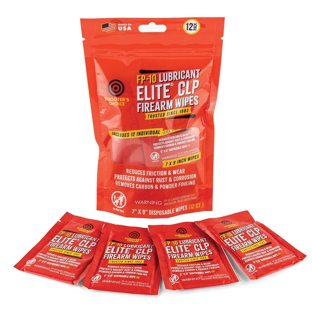 SHOOTERS CHOICE FP-10 Lubricant Elite CLP Individual Wipes 12-Pack SHF-1SWFP-12B