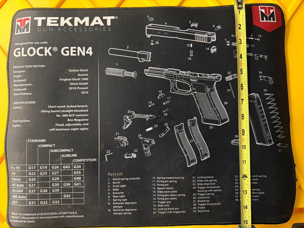 TekMat Original Gun Cleaning Mat – 19″ X 15″ – Glock Gen 4