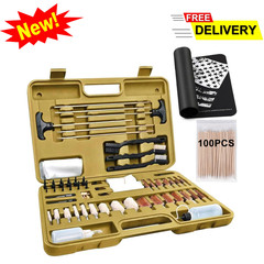 Universal Gun Cleaning Kit with Mat and Portable Case for All Calibers