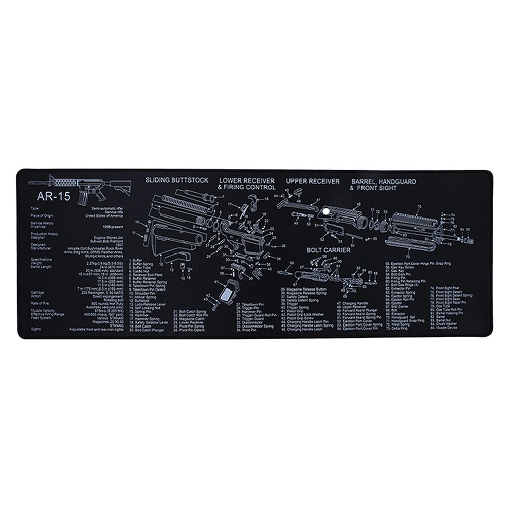 US 1 Pc Long Gun Cleaning Bench Mat 35”X12” w/ Parts List View Non-Slip